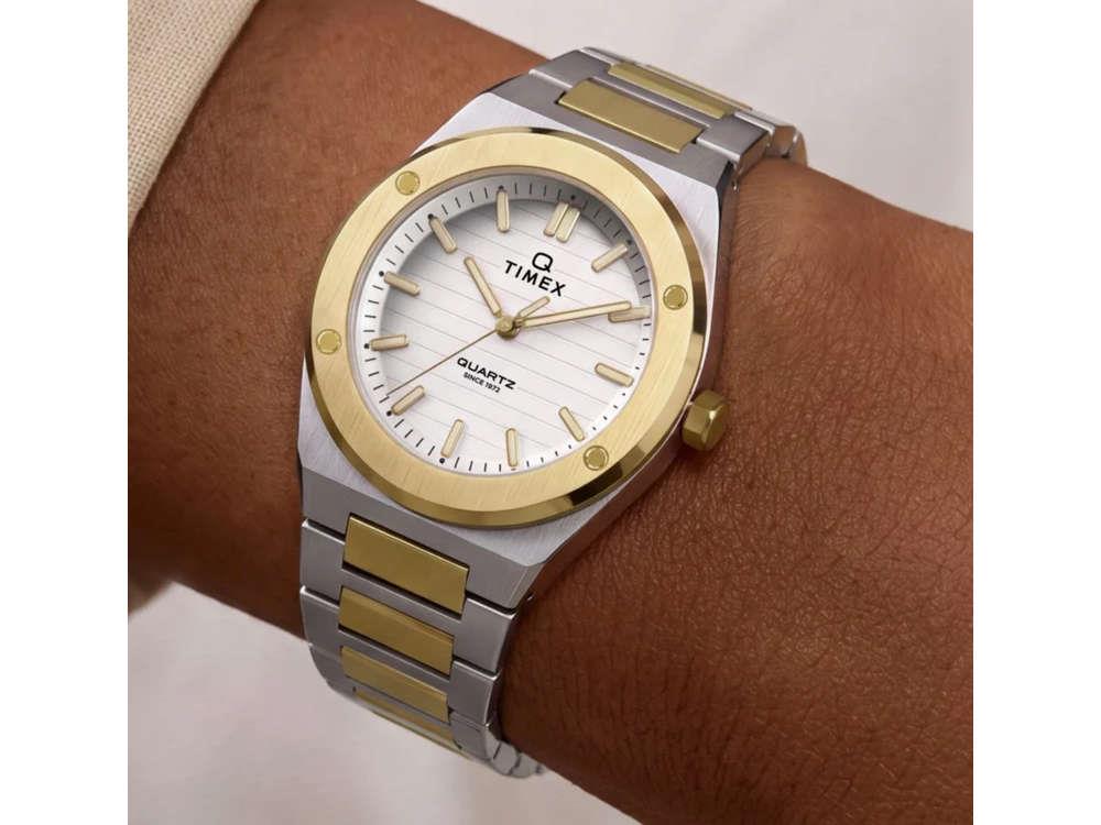 Timex Q Timex Marbella Quartz Watch, Silver, 34 mm, TW2Y81900