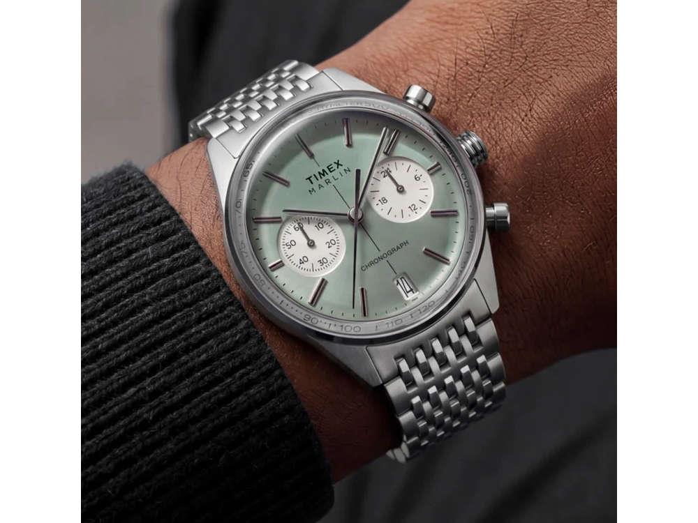 Timex Marlin Jet Quartz Watch, Green, 40 mm, Chronograph, TW2Y89800