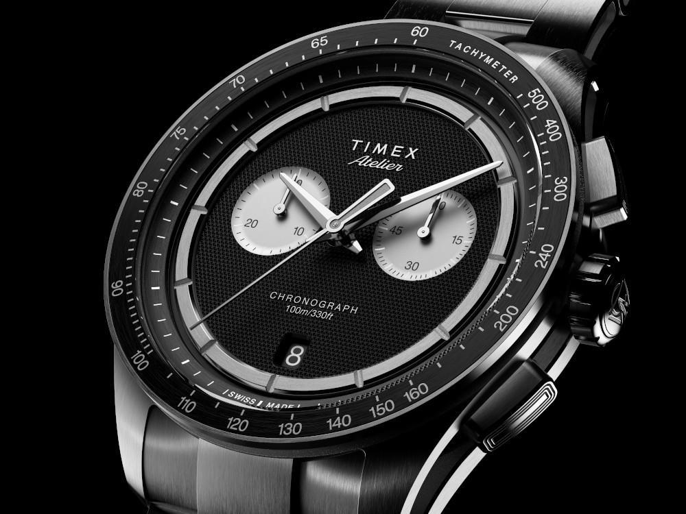 Timex Atelier Chronograph Quartz M1q Watch, Black, 40 mm, TW6A06900