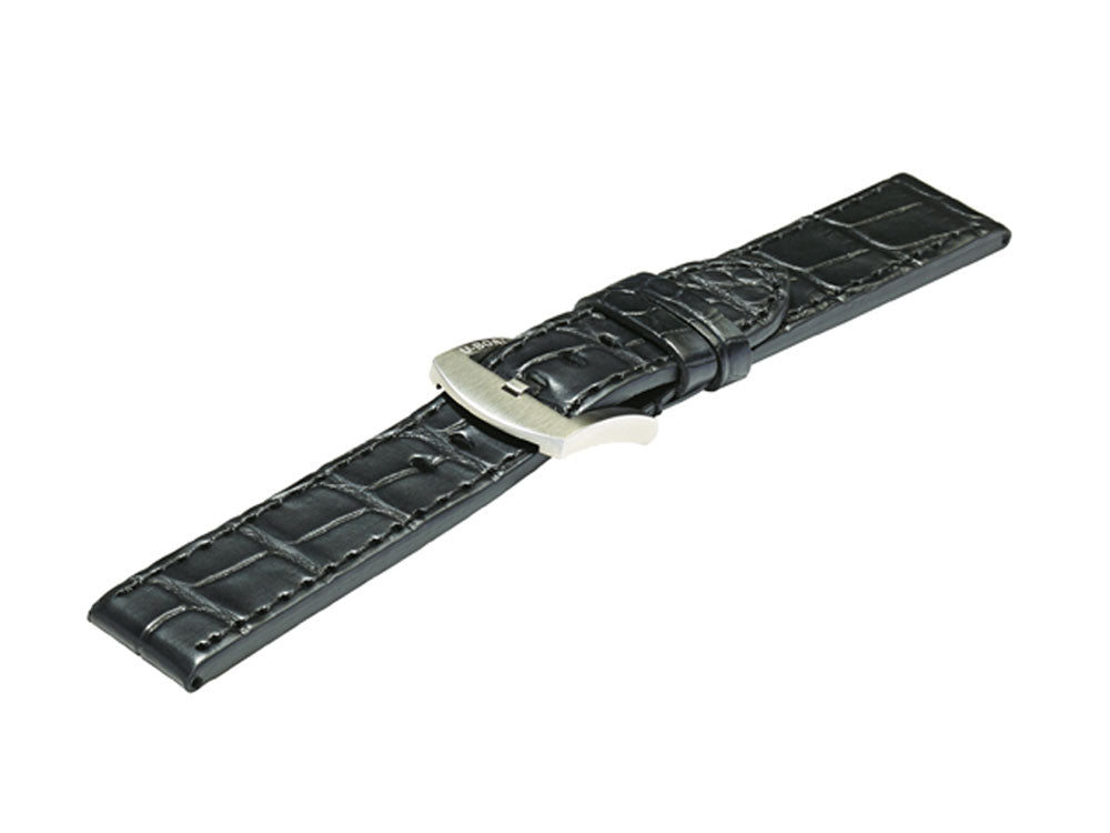 U-Boat Accesorios Strap, Alligator, Black, 20 mm., Stainless Steel, 6593