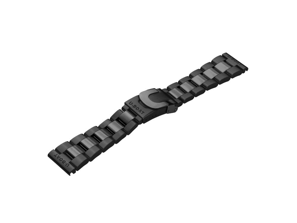 U-Boat Accesorios Strap, DLC-coated stainless steel, Black, 22mm, 8349/BK