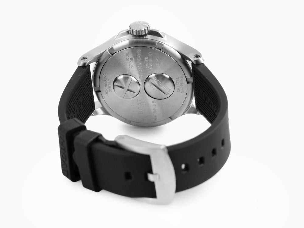 U-Boat Capsoil Darkmoon 44 SS Quartz Watch, Rubber, Black, 44 mm, 8463/A