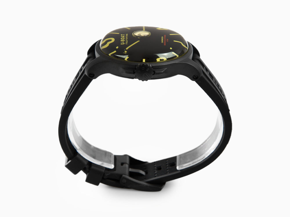 U-Boat Capsoil Darkmoon 44 IPB Quartz Watch, Black, 44 mm, Rubber, 8464/A