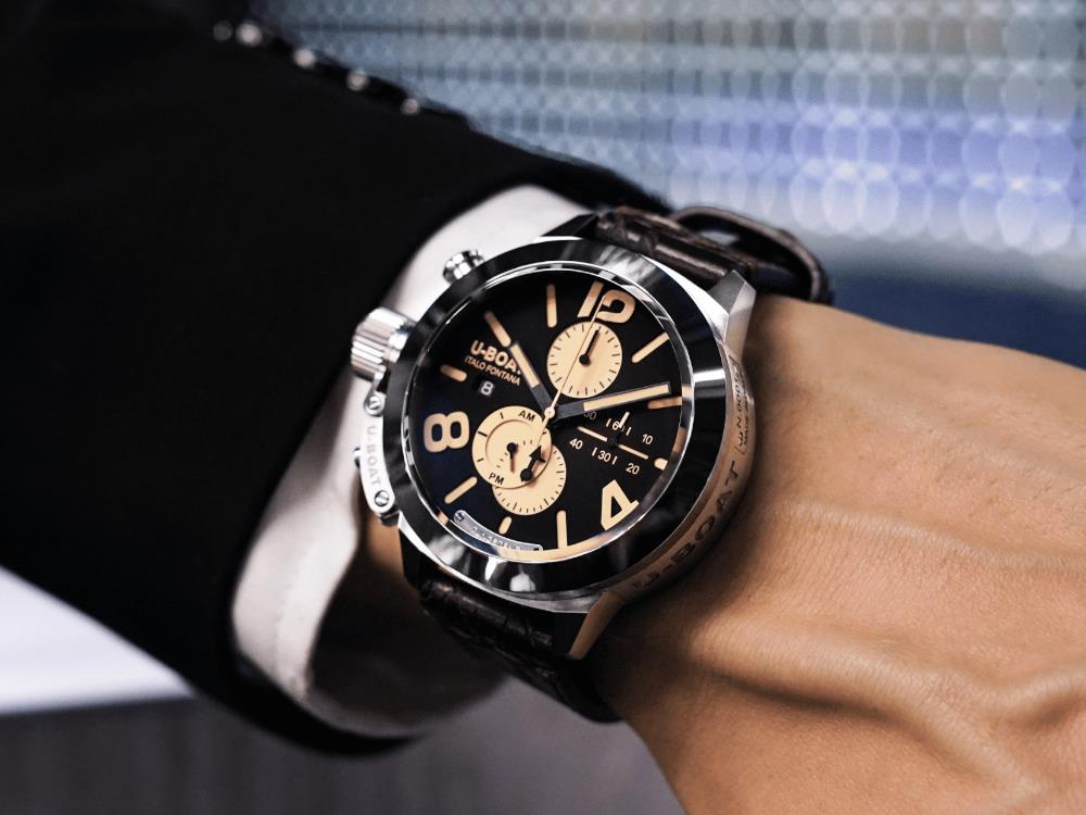 U-Boat Classico Tungsteno Chronograph Quartz Watch, 45 mm, Black, 9567
