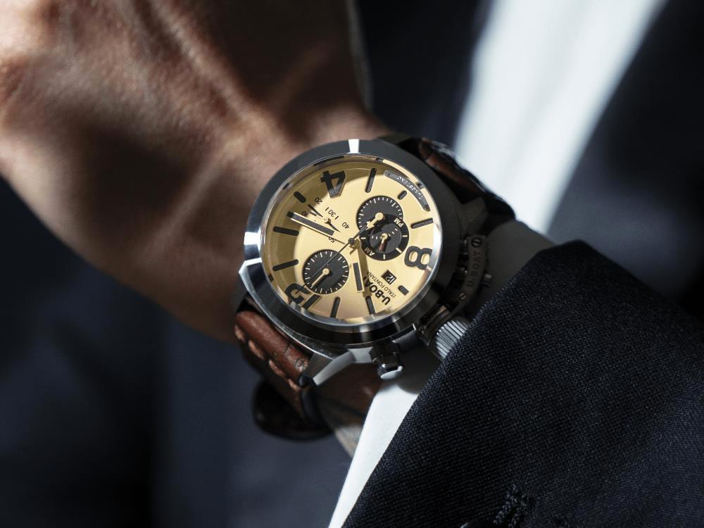 U-Boat Classico Tungsteno Chronograph Automatic Watch, Beige, 45 mm, 9568