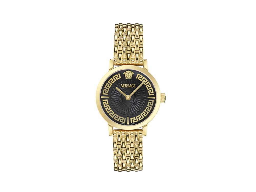 Versace Greca Fortuna Quartz Watch, PVD Gold, Black, 35 mm, VE0A00525