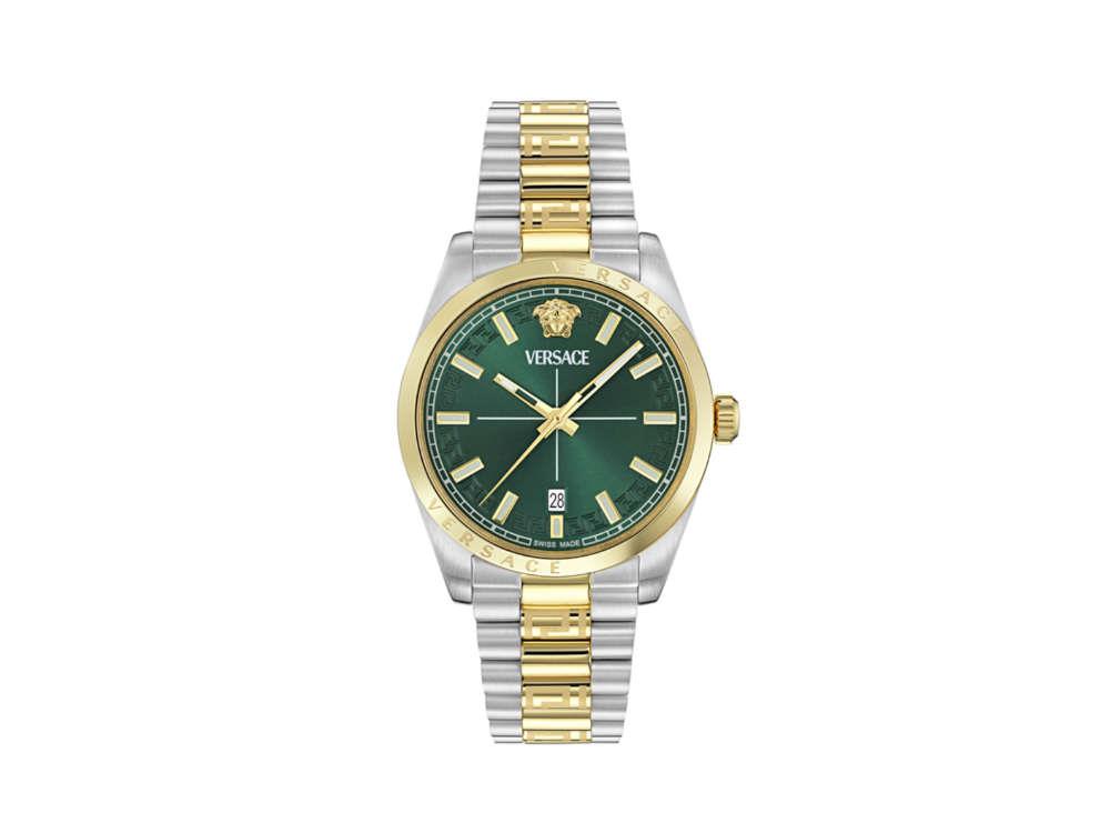 Versace Millenyium Quartz Watch, PVD Gold, Green, 40 mm, VE0G00425