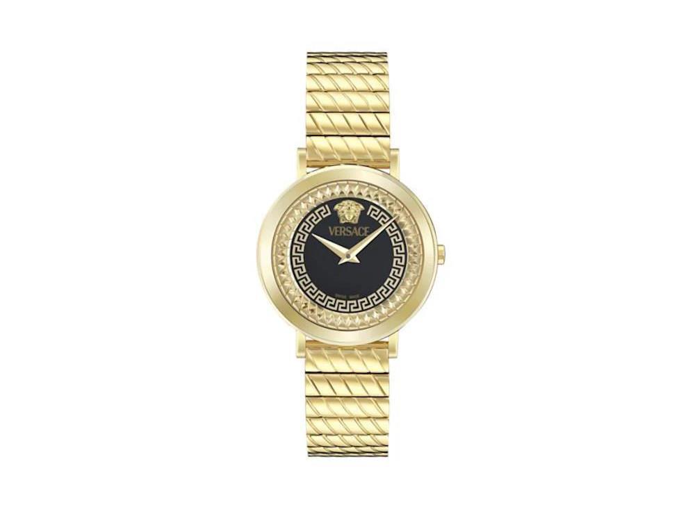 Versace Delphinus Quartz Watch, PVD Gold, Black, 35 mm, VE0O00425