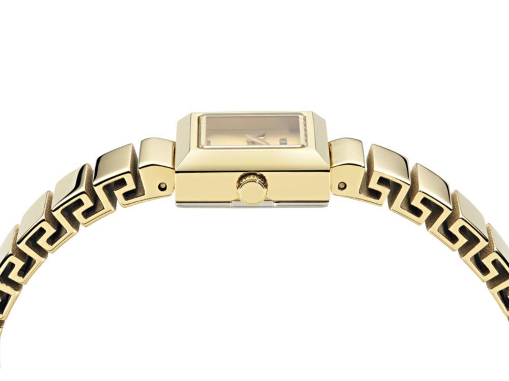 Versace V_Square Quartz Watch, Golden, Sapphire Crystal, VEY900526