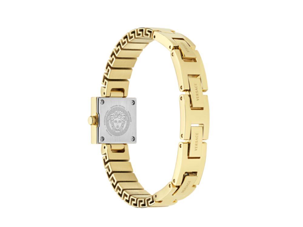 Versace V_Square Quartz Watch, Golden, Sapphire Crystal, VEY900526