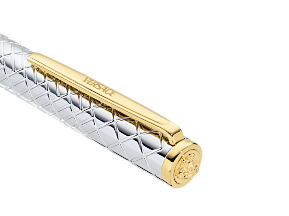 Versace Reve Ballpoint pen, Steel, Silver, Gold plated, VRSC00124