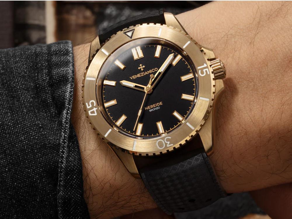 Venezianico Nereide Bronzo Automatic Watch 39 mm, Black, 3121555