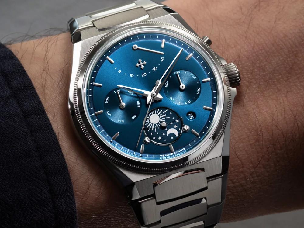 Venezianico Arsenale Calendario Automatic Watch, 40 mm, Blue, 6221580C