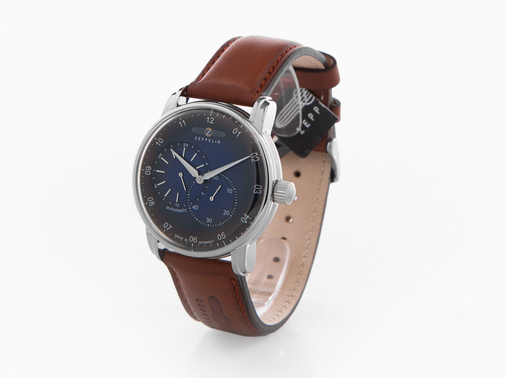 Zeppelin Captain Line Automatic Watch, Blue, 42 mm, Leather strap, 8662-3