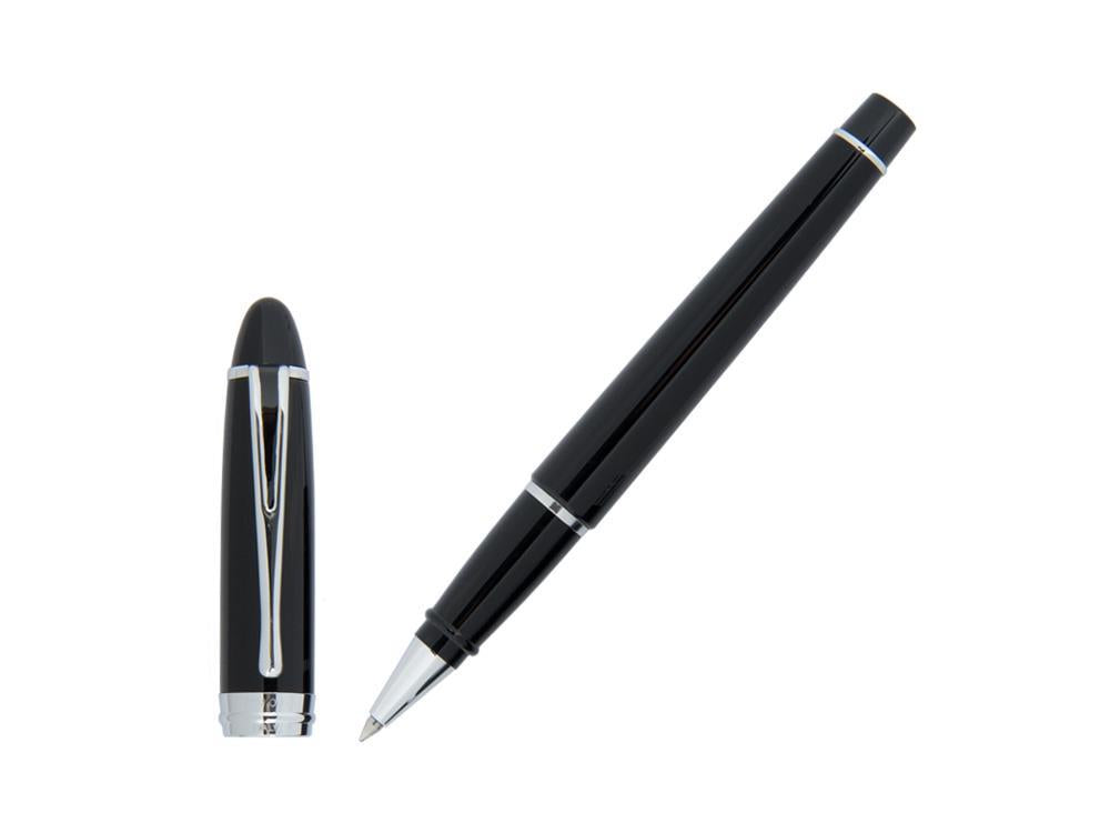 Aurora Roller Pen Ipsilon De Luxe - Black Resin & Chrome - B72C