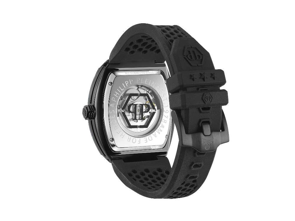 Philipp Plein The Skeleton Automatic Watch, PVD, Black, 44 mm, PWBAA0221