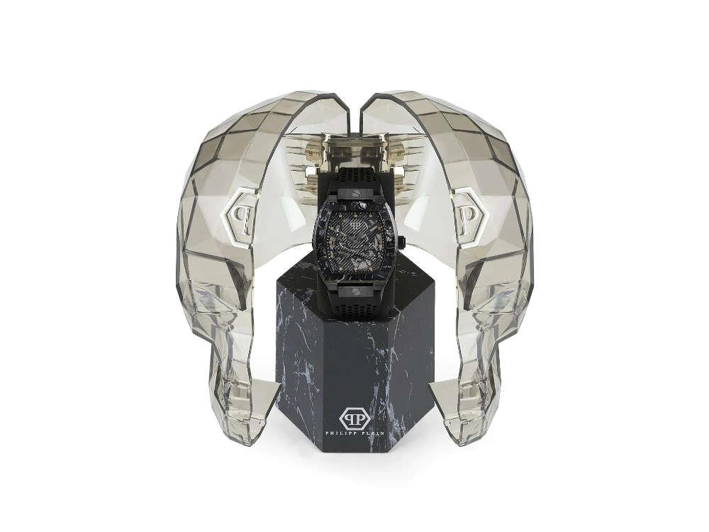 Philipp Plein The Skeleton Automatic Watch, PVD, Black, 44 mm, PWBAA0221