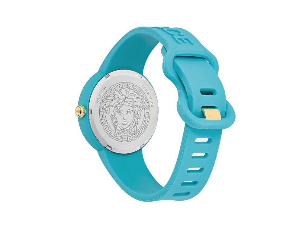 Versace Medusa Pop Quartz Watch, Silicon, Turquoise, 39 mm, VE6G00423