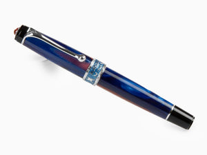 Aurora America Fountain Pen, Limited Ed., Marbled resin, Chrome trims