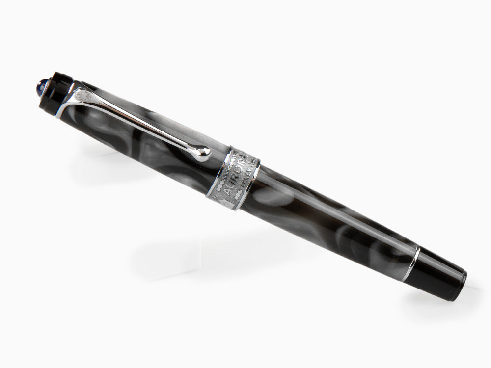 Aurora Europa Fountain Pen, Limited Edition, Marbled resin, Chrome
