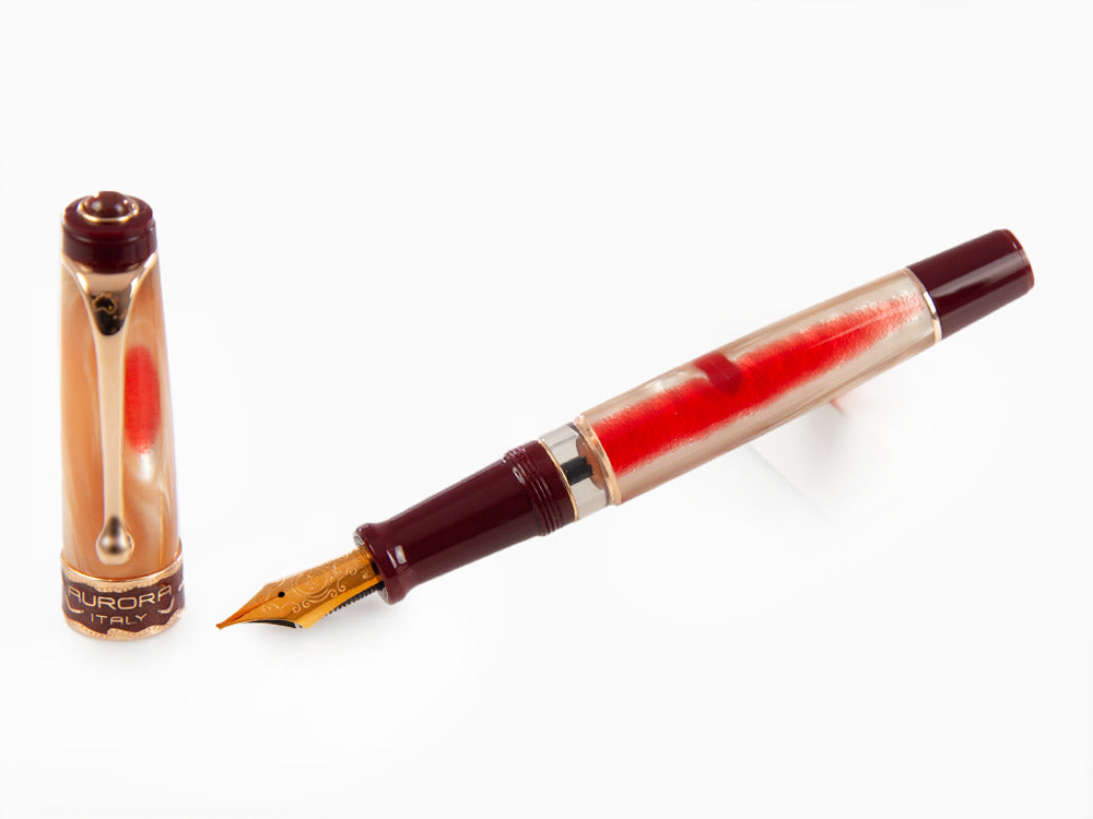 Aurora Oceania Fountain Pen, Limited Ed., Marbled resin, Rose Gold trims
