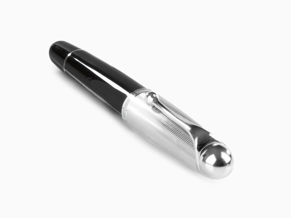 Aurora 88 Big Fountain Pen, Black Resin, Chrome trim, 806