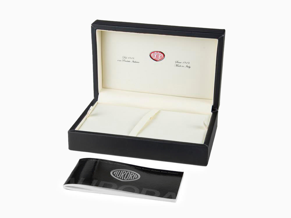 Aurora 88 Black Satin Fountain Pen, Black Resin, Rose Gold Trim, 809-PN