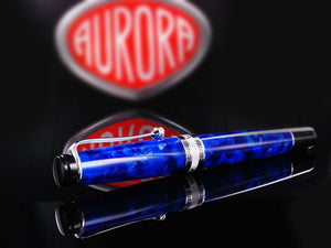 Aurora Optima Rollerball pen, Auroloide, Blue, Chrome Trim 975-CBA