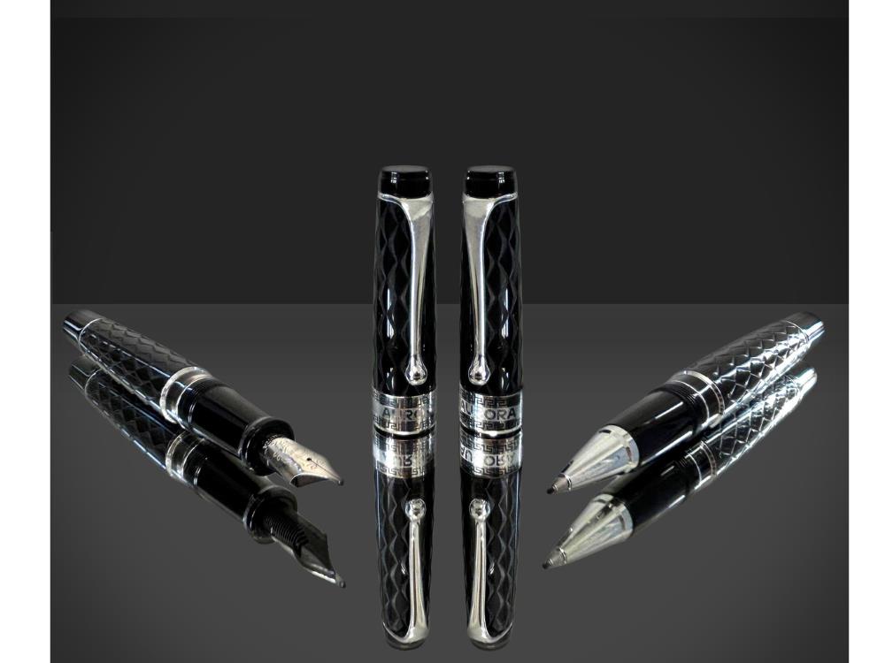 Aurora Optima Rombo Guilloché Rollerball pen, 975-CRBN