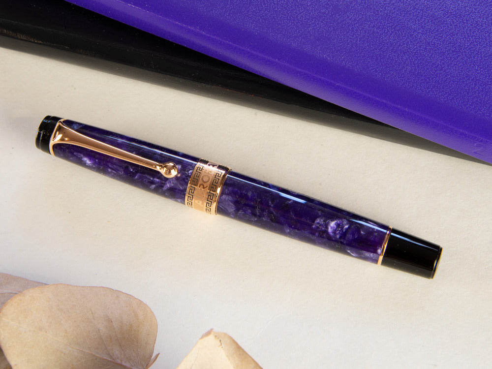 Aurora Optima Rollerball pen, Auroloide, Violet, Rose Gold PVD 975-VI