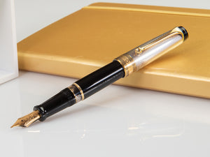 Aurora Optima Fountain Pen, Resin, Black, Gold plated, 987
