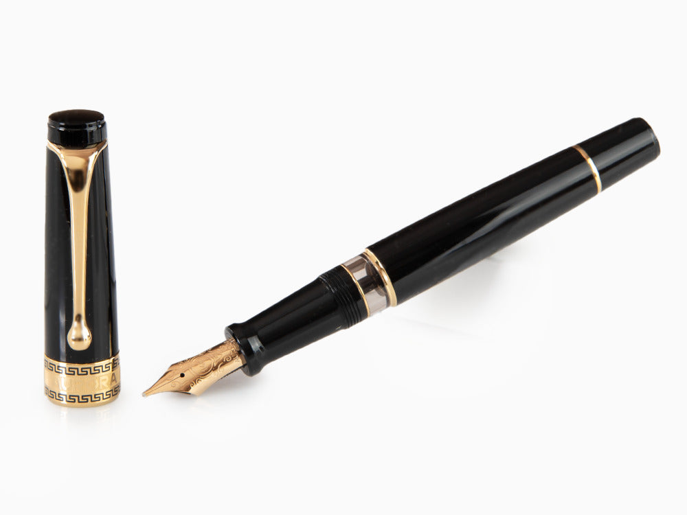 Aurora Optima Fountain Pen, Resin, Black, Gold plated, 997N