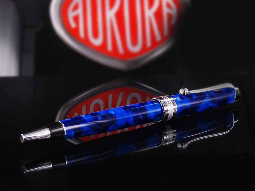 Aurora Optima Ballpoint pen, Auroloide, Blue, Chrome Trim, 998-CBA
