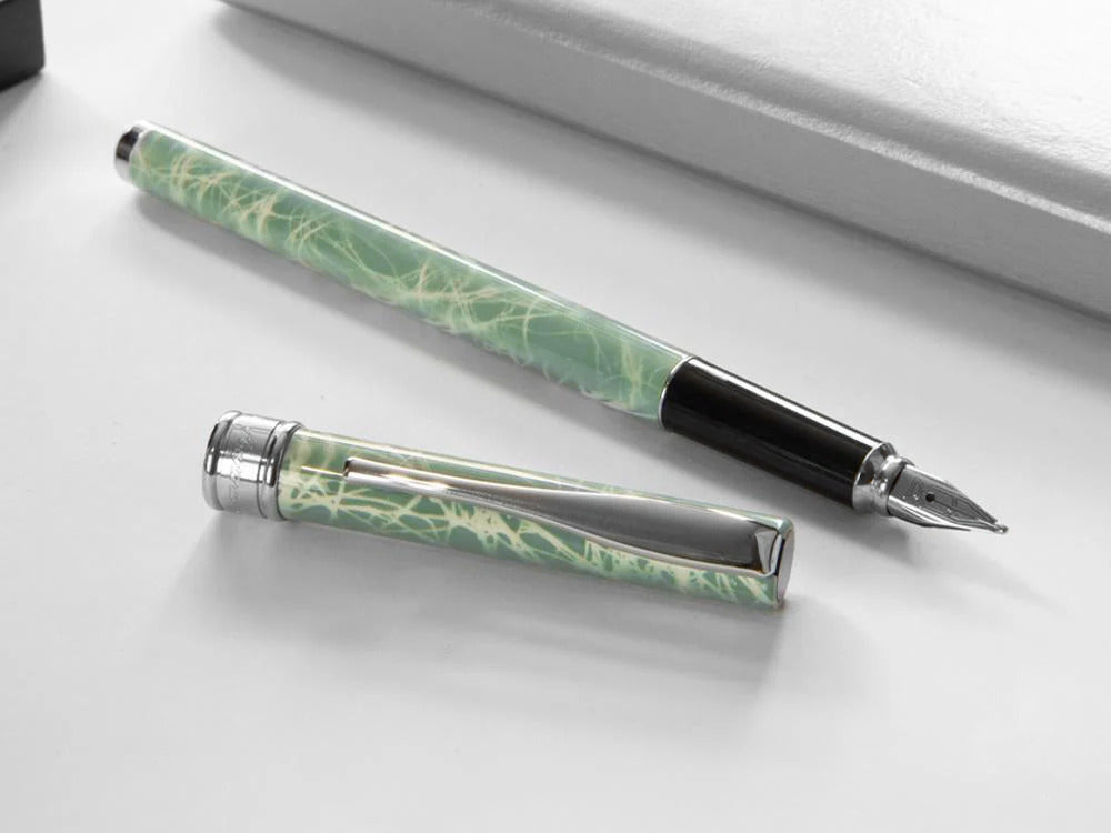 Aurora Magellano Fountain Pen, Lacquer, Chrome Trim, Blue, A18CA