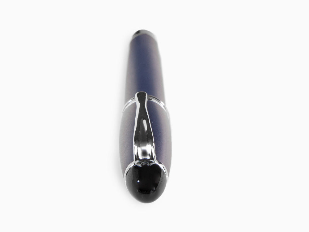 Aurora Fountain Pen Ipsilon Satin  - Blue Resin and Chrome - B10B