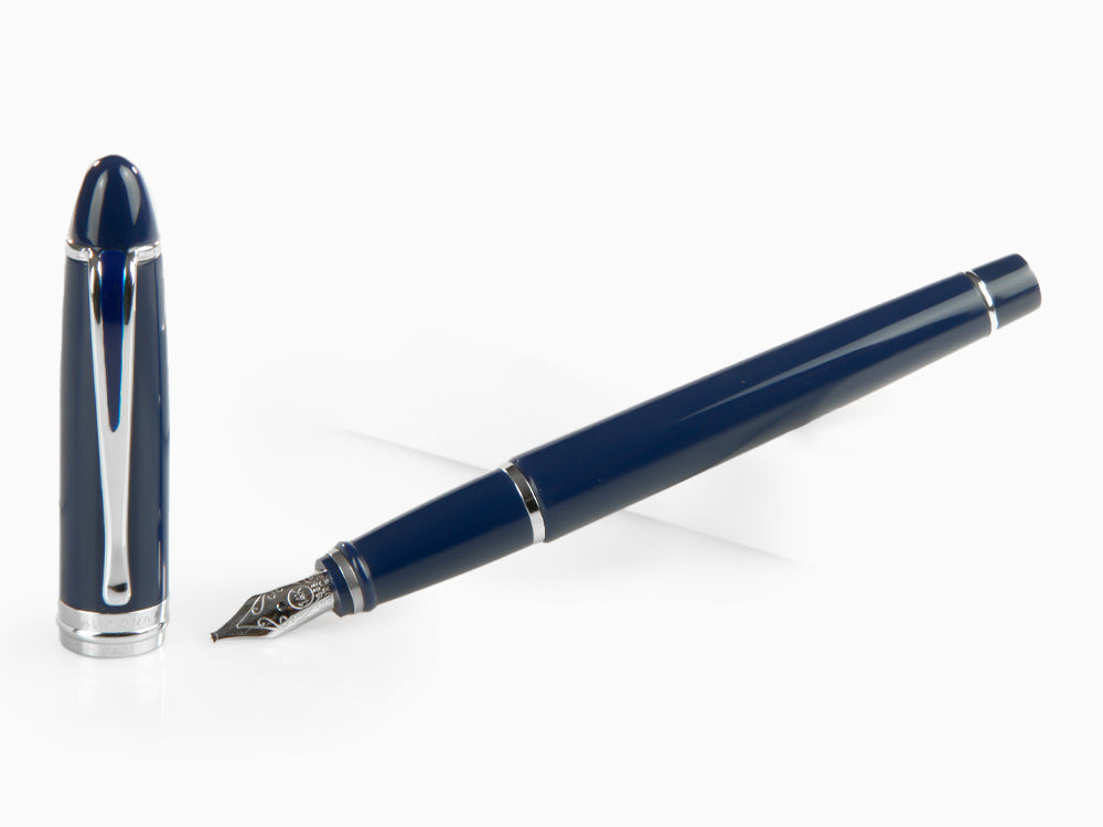 Aurora Ipsilon De Luxe Fountain Pen Blue Resin B12CBM