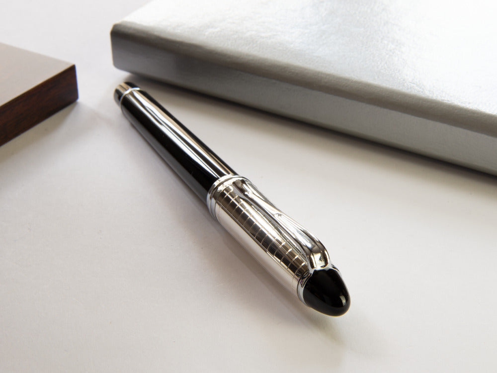 Aurora Ipsilon Quadra Fountain Pen, Resin, Black, Silver, B14CQN