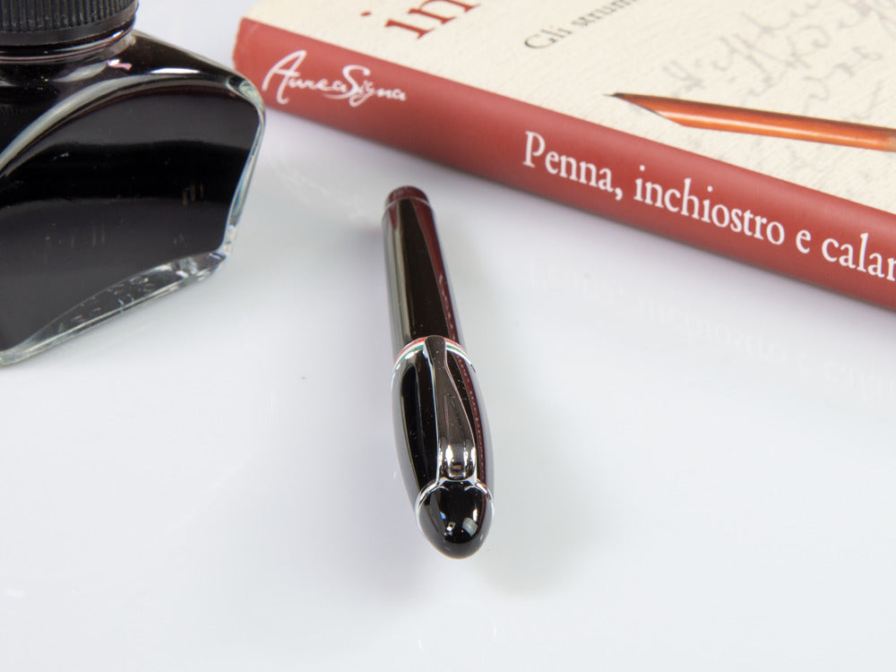 Aurora Ipsilon Italia Fountain Pen, Resin, Black, Silver, B17-N