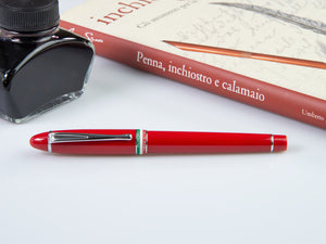Aurora Ipsilon Italia Fountain Pen, Resin, Red, Chrome Trim, B17-R
