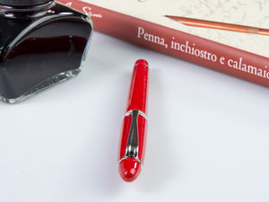 Aurora Ipsilon Italia Fountain Pen, Resin, Red, Chrome Trim, B17-R