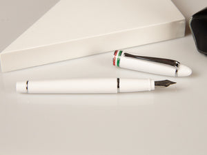 Aurora Ipsilon Italia Fountain Pen, Resin, White, Chrome trim, B17-W