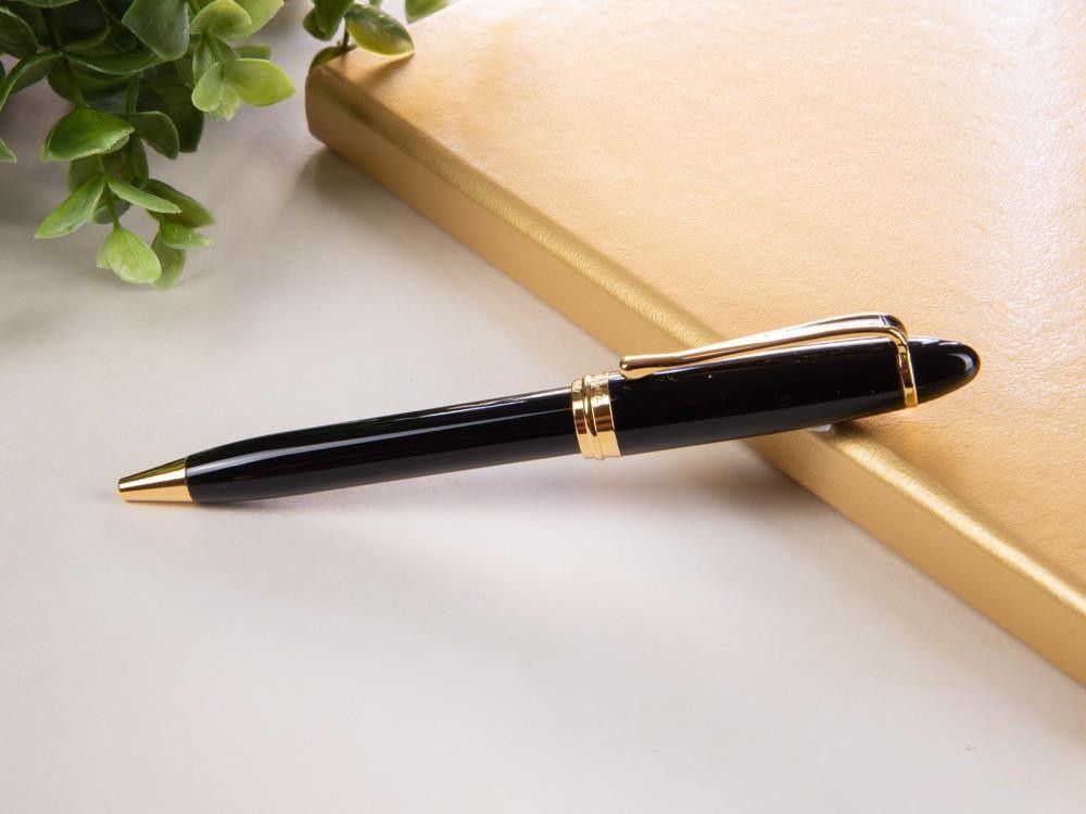 Aurora Ipsilon Ballpoint pen, Black Resin, Gold trim, B32N