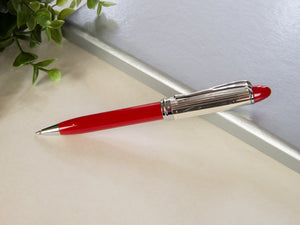 Aurora Ballpoint Pen Ipsilon Sterling Silver & Red Resin - B34CR