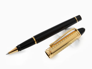 Aurora Ipsilon Quadra Gold Rollerball pen, Resin, Black, Gold, B71-DQN