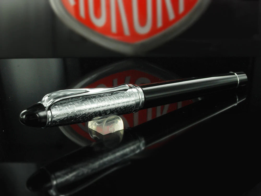 Aurora Ipsilon Rollerball pen, Black Resin, Chrome trim, B71IT