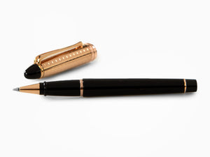 Aurora Ipsilon Rollerball pen, Black Resin, Rose gold trim, B71PQN