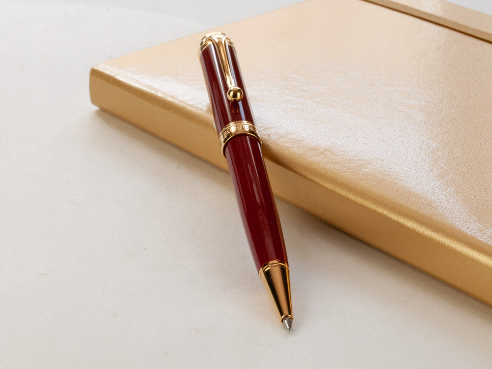 Aurora Talentum Ballpoint pen, Resin, Burgundy, PVD Gold Trims, D32X