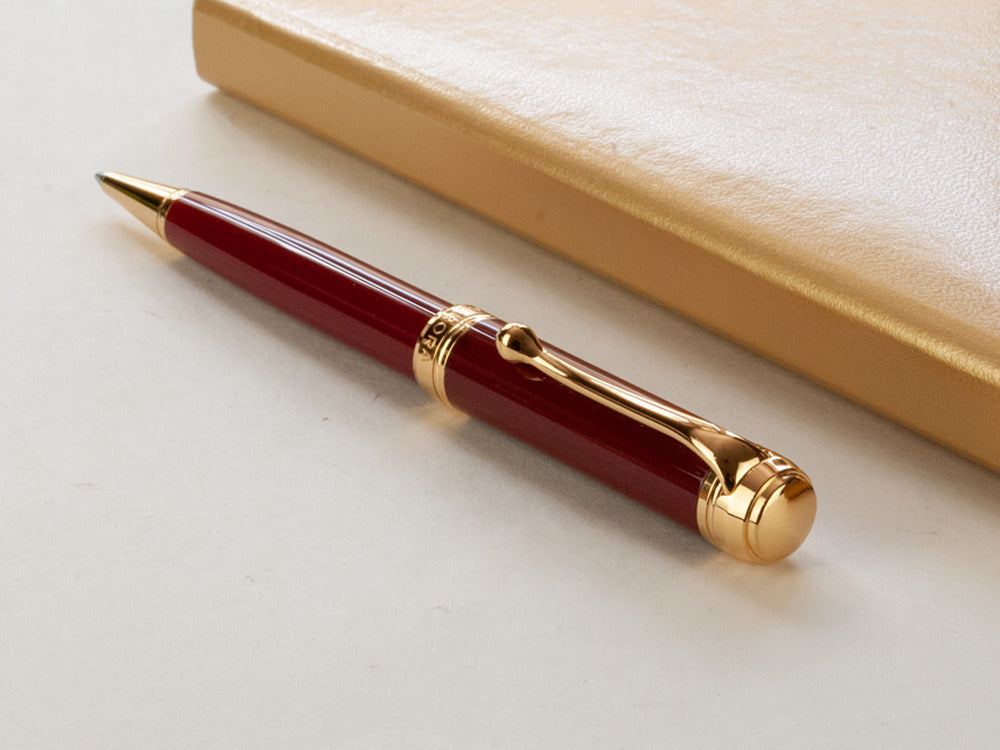 Aurora Talentum Ballpoint pen, Resin, Burgundy, PVD Gold Trims, D32X