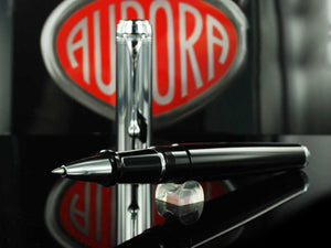 Aurora Talentum Big Rollerball pen, Resin, Black, Chrome Trim, D71C
