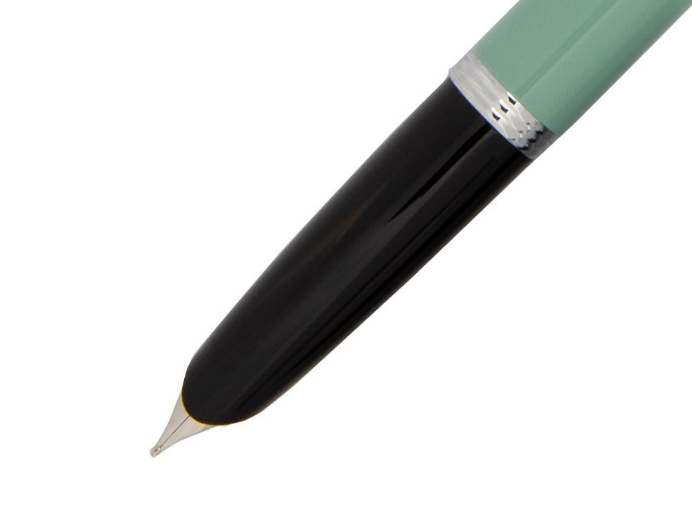 Aurora Duo-Cart Fountain Pen, Green resin, Chrome, DC57-CVM
